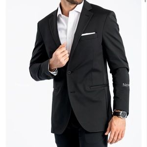 Twillory Black Suite- Men size 44R Slim Fit Jacket and 33 Waste and 34 Length